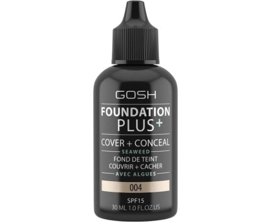 Gosh Foundation Plus+ Cover & Conceal Liquid Foundation 004 Natural SPF15 30ml Dekoratīvā kosmētika