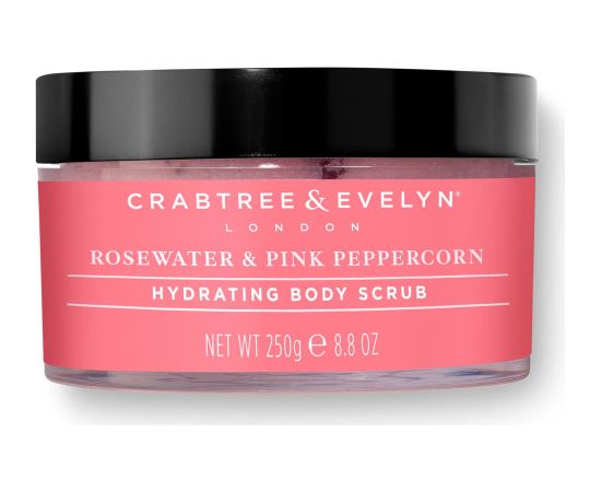 Crabtree & Evelyn Rosewater & Pink Peppercorn Hydrating Body Scrub 220 g Ķermeņa kosmētika
