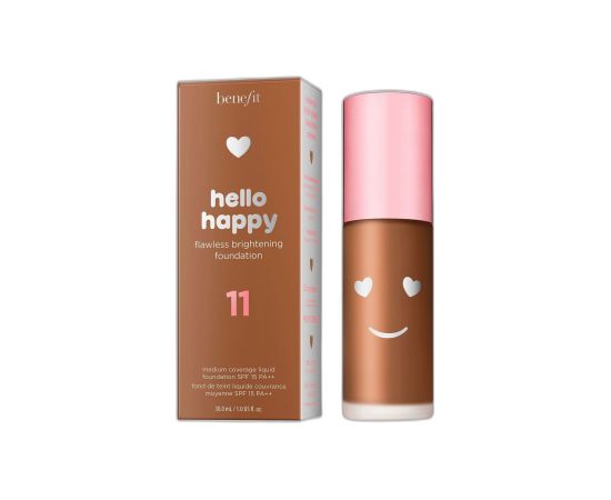 Benefit Hello Happy Brightening Liquid Foundation 11 Dark Neutral SPF 15 30ml Dekoratīvā kosmētika