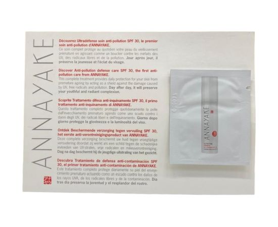 Annayake Ultratime Anti-Pollution Cream For Face SPF 30 1ml *Sample Ķermeņa kosmētika