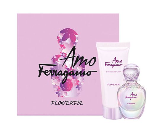 Amo Ferragamo - Flowerful Set Salvatore Ferragamo: Amo Ferragamo Flowerful Eau De Toilette For Women 50ml + Amo Ferragamo Flowerful Shimmer Day & Night Body Lotion 100ml Dāvanu komplekti