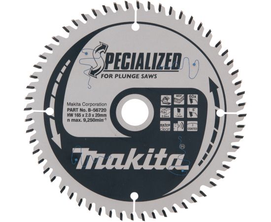 Griešanas disks Makita B-56720; 165x20 mm Zāģripas