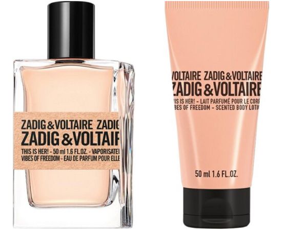 Set Zadig & Voltaire: This Is Her! Vibes Of Freedom, Eau De Parfum, For Women, 50 ml + This Is Her! Vibes Of Freedom, Hydrating, Body Lotion, 50 ml Dāvanu komplekti