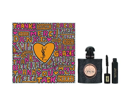 Set Yves Saint Laurent: Black Opium, Eau De Parfum, For Women, 30 ml + Volume Effet Faux Cils, Mascara, Black, 2 ml *Miniature Dāvanu komplekti