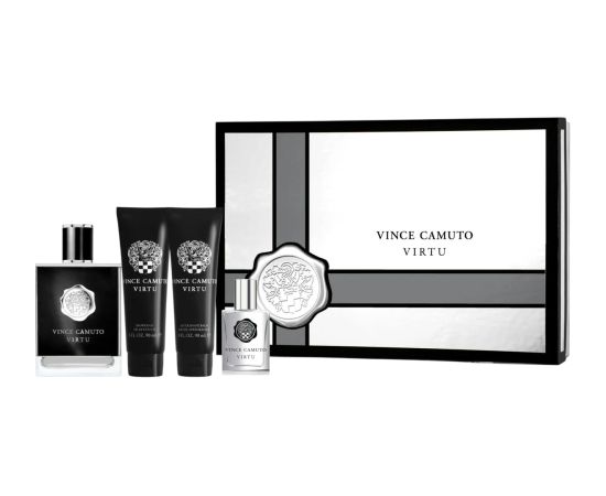 Set Vince Camuto: Virtu, Eau De Toilette, For Men, 100 ml + Virtu, Eau De Toilette, For Men, 15 ml + Virtu, Moisturizing, After-Shave Balm, 90 ml + Virtu, Shower Gel, Body, 90 ml Парфюмерные наборы