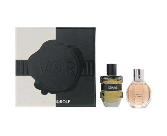 Set Viktor & Rolf: Flowerbomb, Eau De Parfum, For Women, 7 ml + Spicebomb, Eau De Toilette, For Men, 7 ml Dāvanu komplekti