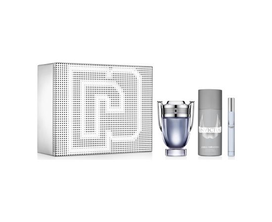 Set Paco Rabanne: Invictus, Deodorant Spray, For Men, 150 ml + Invictus, Eau De Toilette, For Men, 100 ml + Invictus, Eau De Toilette, For Men, 10 ml Dāvanu komplekti