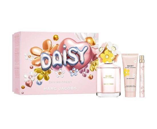 Set Marc Jacobs: Daisy Eau So Fresh, Eau De Toilette, For Women, 125 ml + Daisy Eau So Fresh, Eau De Toilette, For Women, 10 ml + Daisy Eau So Fresh, Moisturizing, Body Lotion, 75 ml Dāvanu komplekti
