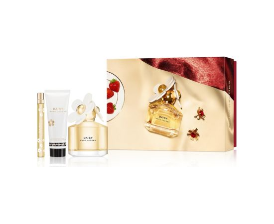 Set Marc Jacobs: Daisy, Eau De Toilette, For Women, 100 ml + Daisy, Eau De Toilette, For Women, 10 ml *Miniature + Daisy, Hydrating, Body Lotion, 75 ml Dāvanu komplekti