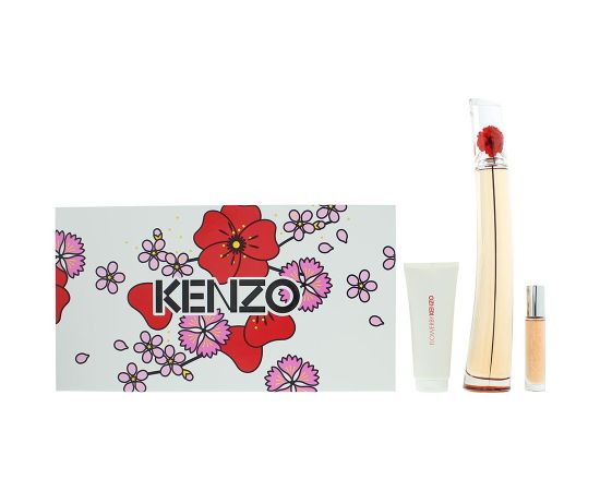 Set Kenzo: Flower L'absolue, Eau De Parfum, For Women, 100 ml + Flower L'absolue, Eau De Parfum, For Women, 10 ml + Flower L'absolue, Hydrating, Body Lotion, 75 ml Dāvanu komplekti