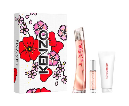 Set Kenzo: Flower Ikebana, Eau De Parfum, For Women, 75 ml + Flower Ikebana, Eau De Parfum, For Women, 10 ml + Flower Ikebana, Hydrating, Body Lotion, 75 ml Dāvanu komplekti