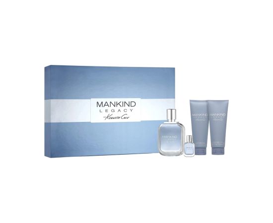 Set Kenneth Cole: Mankind Legacy, Eau De Toilette, For Men, 100 ml + Mankind Legacy, After-Shave Balm, 100 ml + Mankind Legacy, Shower Gel & Shampoo 2-In-1, 100 ml + Mankind Legacy, Eau De Toilette, For Men, 15 ml Dāvanu komplekti