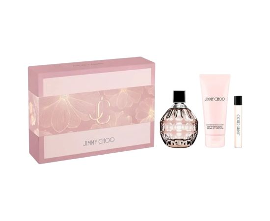 Set Jimmy Choo: Jimmy Choo, Moisturizing, Body Lotion, 100 ml + Jimmy Choo, Eau De Parfum, For Women, 7.5 ml + Jimmy Choo, Eau De Parfum, For Women, 100 ml Dāvanu komplekti