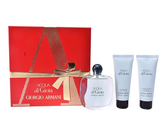 Set Giorgio Armani: Acqua di Gioia, Eau De Parfum, For Women, 100 ml + Acqua di Gioia, Body Lotion, Body, 75 ml + Acqua di Gioia, Shower Gel, All Skin Types, 75 ml Dāvanu komplekti