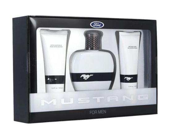 Set Ford: Mustang White, Eau De Toilette, For Men, 100 ml + Mustang White, After-Shave Balm, 100 ml + Mustang White, Body Wash, For Hair & Body, 100 ml Dāvanu komplekti