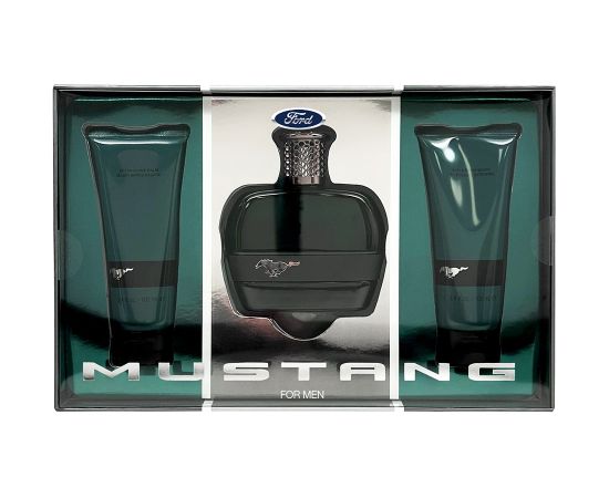Set Ford: Mustang Green, Eau De Toilette, For Men, 100 ml + Mustang Green, Hydrating, After-Shave Balm, 100 ml + Mustang Green, Hydrating, Shower Gel, All Skin Types, 100 ml Dāvanu komplekti