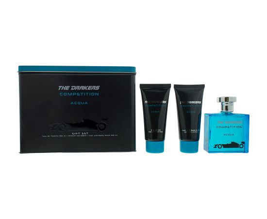 Set Ferrari: The Drakers Competicion Acqua, Eau De Toilette, For Men, 10 ml + The Drakers Competicion Acqua, Hydrating, Body Wash, For Hair & Body, 100 ml Dāvanu komplekti