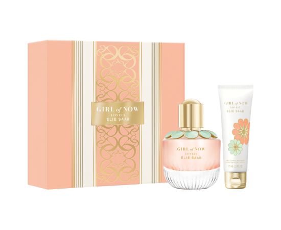 Set Elie Saab: Girl Of Now Lovely, Eau De Parfum, For Women, 50 ml + Girl Of Now Lovely, Hydrates, Body Lotion, Body, 75 ml Dāvanu komplekti