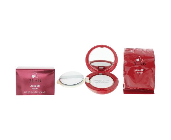 Set Duo, 3Lab, Aqua BB Protect, Coverage and Correction, BB Compact Cream, 03, Dark, 2 pcs, 14 g Sejas kopšana