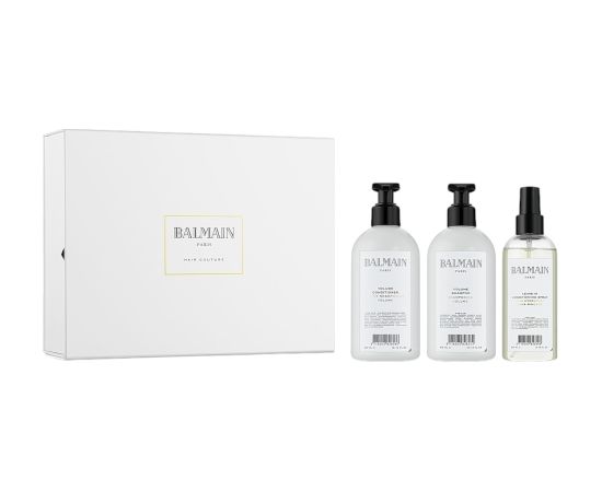 Set Balmain: Volume, Hair Shampoo, Hydrating, 300 ml + Volume, Hair Conditioner, Moisturizing, 300 ml + Volume, Hair Spray Treatment, Conditioning, 200 ml + Balmain, Scalp Brush Matu kopšana