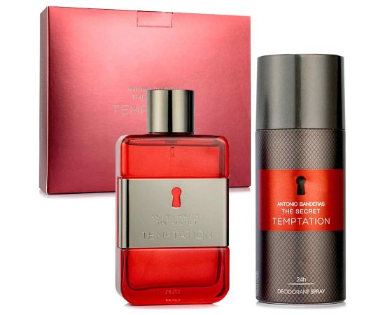 Set Antonio Banderas: The Secret Temptation, Eau De Toilette, For Men, 100 ml + The Secret Temptation, Deodorant Spray, For Men, 150 ml Dāvanu komplekti