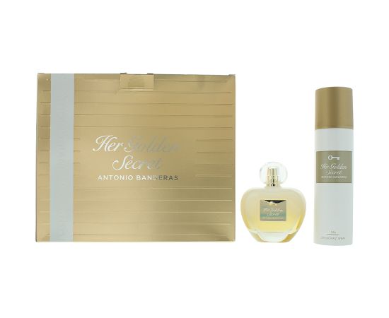 Set Antonio Banderas: Her Golden Secret, Eau De Toilette, For Women, 80 ml + Her Golden Secret, Deodorant Spray, For Women, 150 ml Dāvanu komplekti