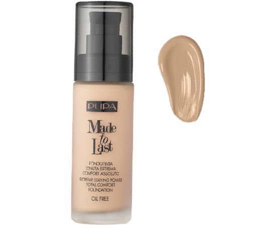 Pupa, Made To Last, Paraben-Free, Long Lasting, Liquid Foundation, 020, Light Beige, 30 ml *Tester Dekoratīvā kosmētika