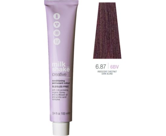 Milk Shake, Creative, SLS/SLES-Free, Permanent Hair Dye, 6.876BV Iridescent Chestnut Dark Blond, 100 ml Matu kopšana