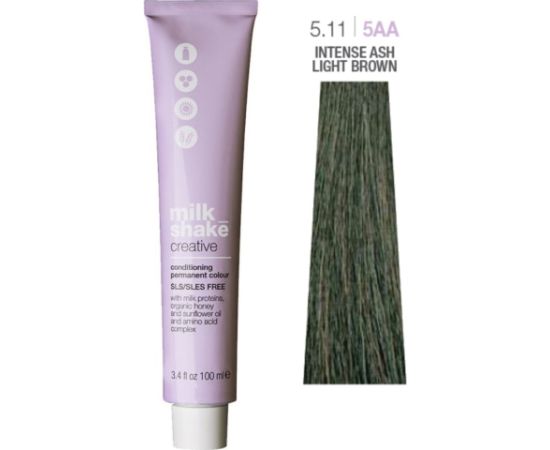 Milk Shake, Creative, SLS/SLES-Free, Permanent Hair Dye, 5.115AA Light Brown Intense Ash, 100 ml Matu kopšana