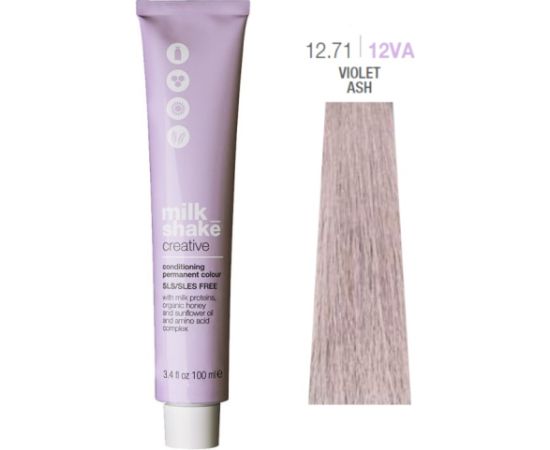 Milk Shake, Creative, SLS/SLES-Free, Permanent Hair Dye, 12.7112VA Violet Ash, 100 ml Matu kopšana