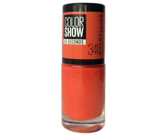 Maybelline, Color Show 60 Seconds, Nail Polish, Nr. 341, Orange Attach, 7 ml Nagu lakas