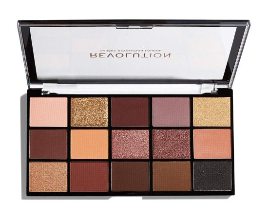 Makeup Revolution, The Reloaded, Eyeshadow Palette, Velvet Rose, 15 Shades, 16.5 g Dekoratīvā kosmētika