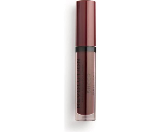 Makeup Revolution, Sheer Brillant, Vegan, Lip Gloss, 148, Plum, 3.5 ml Lūpu krāsas, spīdumi, balzāmi
