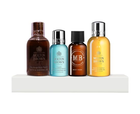 Discovery Collection Set Molton Brown: Black Peppercorn, Shower Gel, 50 ml + Coastal Cypress & Sea Fennel, Shower Gel, 30 ml + Mandarin & Clary Sage, Shower Gel, 30 ml + Vetiver & Grapefruit, Shower Gel, 50 ml Matu kopšana