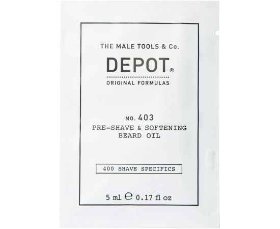 Depot, 400 Shave Specifics No. 403, Fresh Black Pepper, Softening, Pre-Shaving Oil, 5 ml Bārdas kopšana