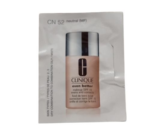 Clinique, Even Better, Paraben-Free, Hydrating, Liquid Foundation, CN 52, Neutral, SPF 15, 5 ml *Sample Dekoratīvā kosmētika