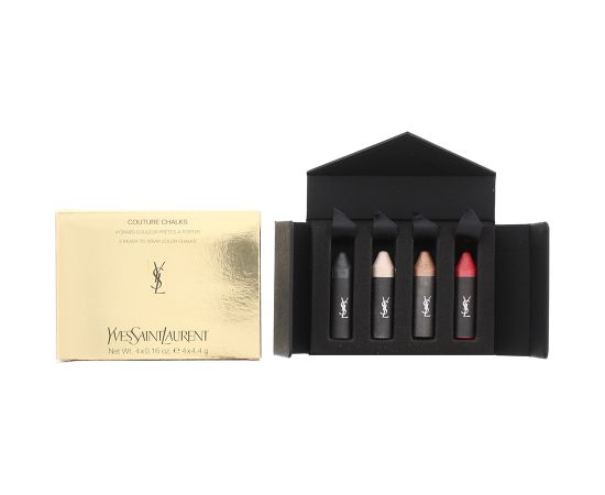 Gift Set, Yves Saint Laurent, Couture Chalks, Cream Lipstick & Lip Gloss, 4.4g each, Le Rouge, Le Noir, Le Nude, Le Cuivre, 4 pcs, 17.6 g Lūpu krāsas, spīdumi, balzāmi