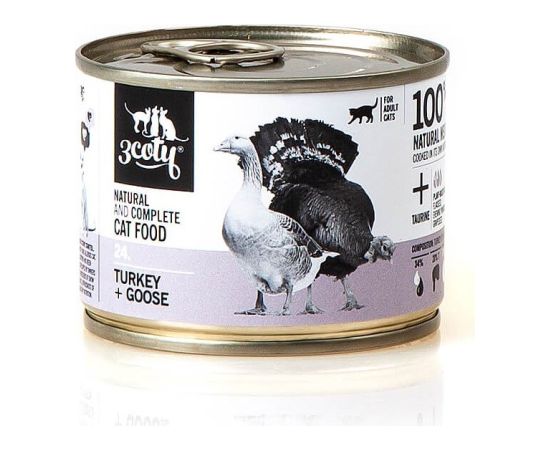 3COTY 24. Turkey and goose - wet cat food - 180g Kaķu konservi
