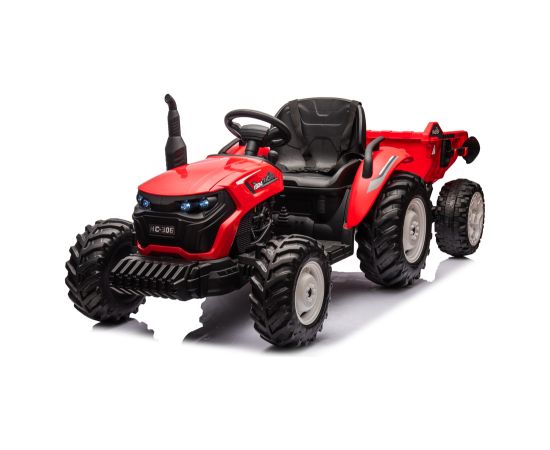 Lean Cars HC-306 Red Battery Tractor With 24V Trailer Jaunumi, Bērnu preces