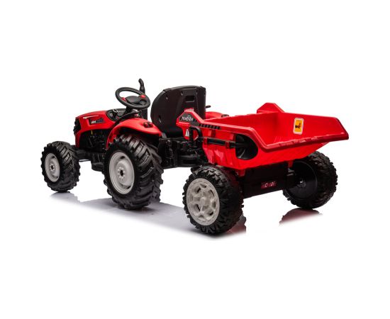 Lean Cars HC-306 Red Battery Tractor With 24V Trailer Jaunumi, Bērnu preces