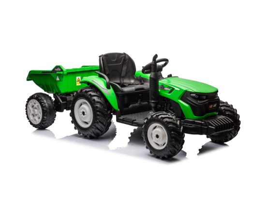 Lean Cars HC-306 Battery Operated Tractor With Trailer Light Green 24V Jaunumi, Bērnu preces