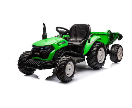 Lean Cars HC-306 Battery Operated Tractor With Trailer Light Green 24V Jaunumi, Bērnu preces