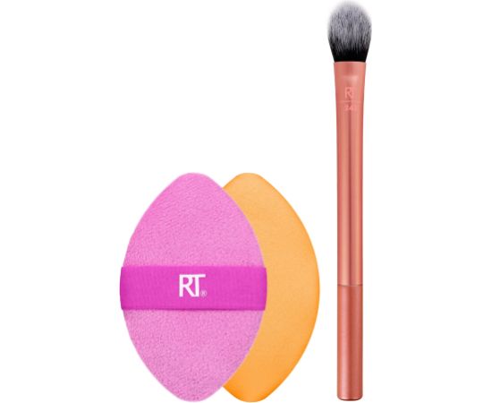 Set Real Techniques: Miracle, Makeup Sponge, Pink + Miracle, Makeup Sponge, Orange + Real Techniques, Eyeshadow Brush, 242 Dekoratīvā kosmētika