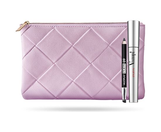 Set Pupa: Vamp!, Paraben-Free, Extra Volume, Mascara, 100, Black, 9 ml + Multiplay, Double-Ended, Eyeshadow & Kajal Eyeliner 2-In-1, 09, Deep Black, 1.2 g Dekoratīvā kosmētika