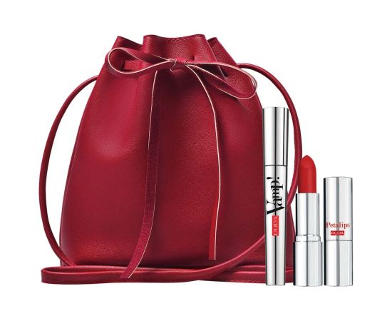 Set Pupa: Vamp! Definition, Paraben-Free, Waterproof, Lash Defining, Mascara, 001, Extra Black, 9 ml + Petalips, Paraben-Free, Matte, Cream Lipstick, 015, Dahlia Petal, 3.5 g Dekoratīvā kosmētika