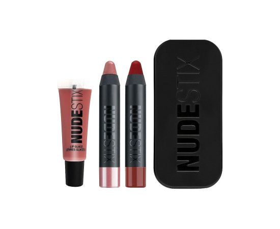 Set Nudestix: Red Hot Lips Mini Kit Royal, Cream Lipstick, 04, Nude, 2 ml + Red Hot Lips Mini Kit Royal, Cream Lipstick, Posh, 2.5 ml Dekoratīvā kosmētika