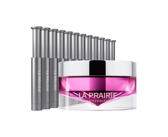 Set La Prairie: Platinum Rare Haute-Rejuvenation, Rejuvenating, Night, Cream Mask, For Face, 20 ml + Platinum Rare Haute-Rejuvenation, Rejuvenating, Night, Serum, For Face, 12 pcs, 0.7 ml Dāvanu komplekti