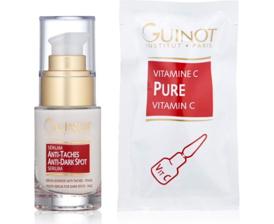 Set Guinot: Anti-Taches, Anti-Dark Spots, Serum, For Face, 23.5 ml + Pure, Vitamin C, Serum, For Face, 1.5 ml Dāvanu komplekti