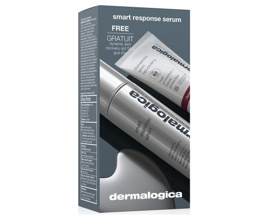 Set Dermalogica: Smart Response, Paraben-Free, Smoothes/Firms & Hydrates, Day, Serum, For Face, 30 ml + Dynamic Skin, Hydrating, Cream, For Face, SPF 50, 7 ml + Gua Sha , Lifting, Face Massage Stone Dāvanu komplekti