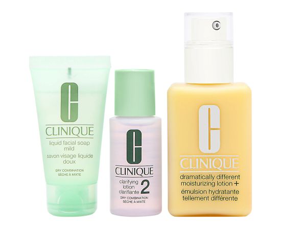 Great Skin Start Here 3 Step Set Clinique: Dramatically Different Lotion+, Fragrance Free, Moisturizing, Day & Night, Lotion, For Face, 125 ml + Clinique, Cleansing, Liquid Soap, For Face, 30 ml + Clarifying 2, Cleansing Lotion, For Face, 30 ml Парфюмерные наборы